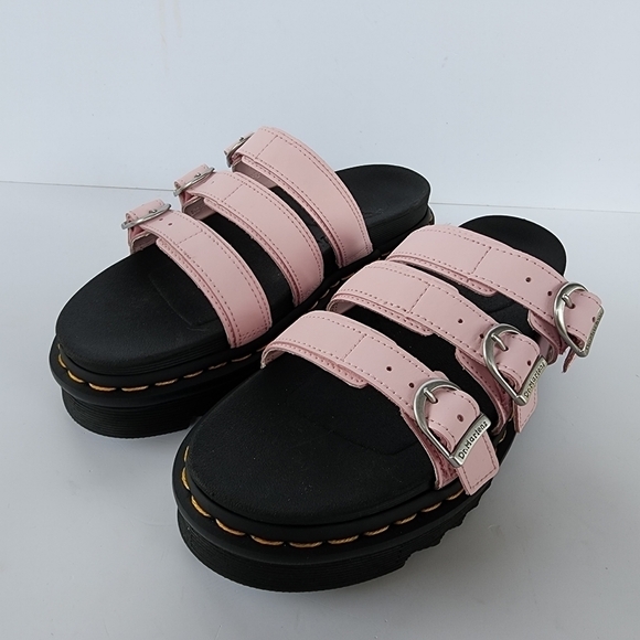 NWOT Dr. Martens Blaire Slide Platform Sandal Chalk Pink - Picture 10 of 12